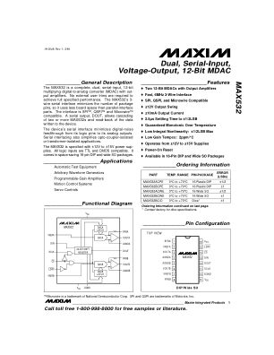 MAX532 数据手册首页