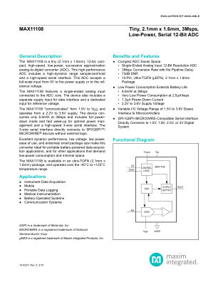 MAX11108 datasheet cover page