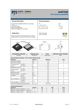 AON7530 数据手册首页