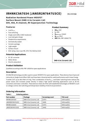 IRHNKC9A7034 datasheet cover page