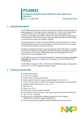 PCA9922 datasheet cover page