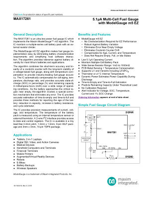 MAX17261 datasheet cover page