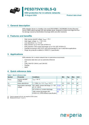 PESD75VX1BLS-QYL datasheet cover page