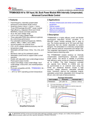 TPSM843620 datasheet cover page