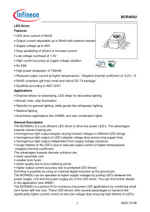 BCR405U datasheet cover page