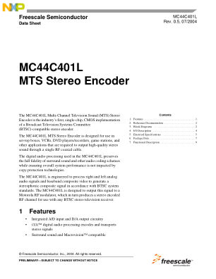 MC44C401L datasheet cover page