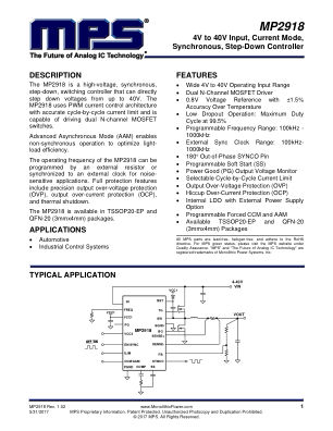 MP2918 datasheet cover page