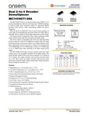 MC74VHCT139A datasheet cover page