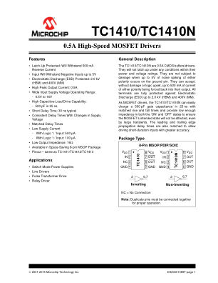 TC1410EOA713 datasheet cover page