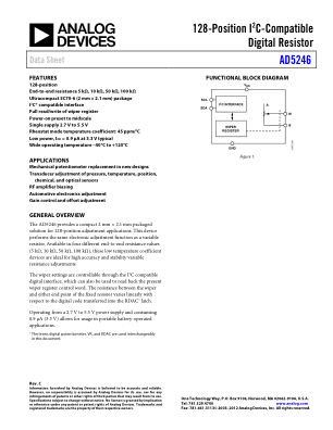 AD5246 datasheet cover page