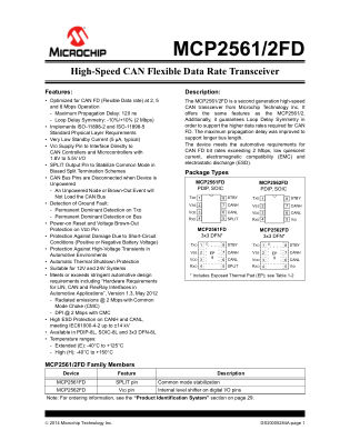 MCP2562FD-E 数据手册首页