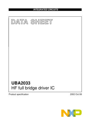 UBA2033 datasheet cover page