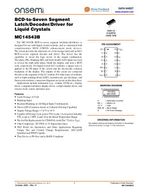 MC14543B datasheet cover page