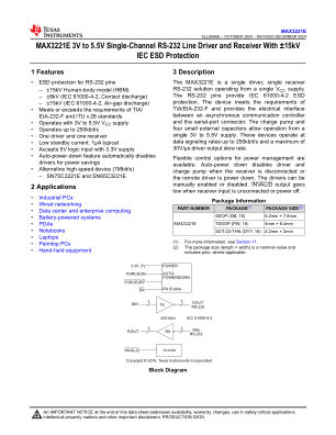 MAX3221E datasheet cover page