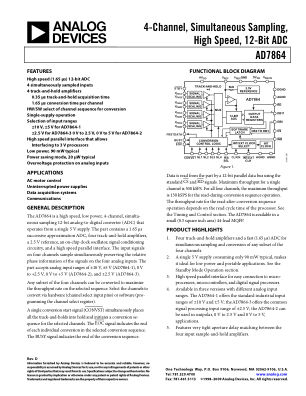AD7864 数据手册首页