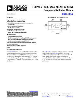 HMC-C056 数据手册首页