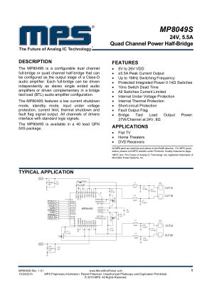 MP8049S datasheet cover page
