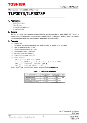 TLP3073F datasheet cover page