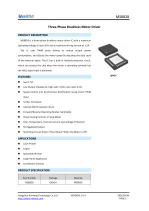 MS8828 datasheet cover page