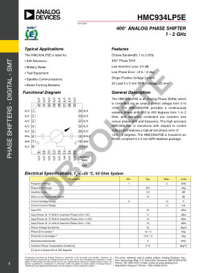 HMC934 数据手册首页