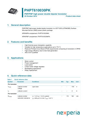 PHPT610030PKX datasheet cover page