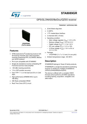 STA8089GR datasheet cover page