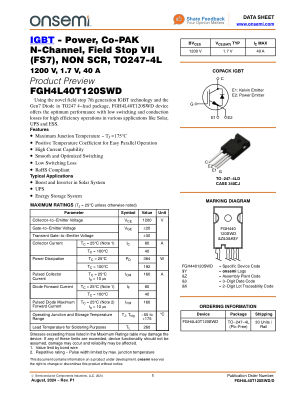 FGH4L40T120SWD 数据手册首页