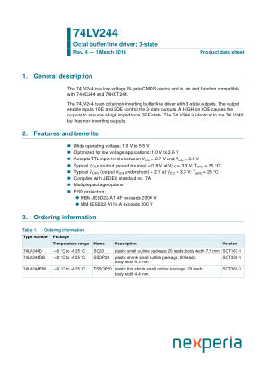 74LV244DB datasheet cover page