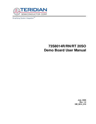 73S8014R-DB-73S8014RN-DB datasheet cover page