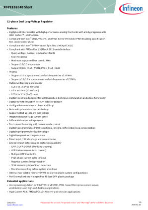 XDPE1B2C4B-0000 datasheet cover page