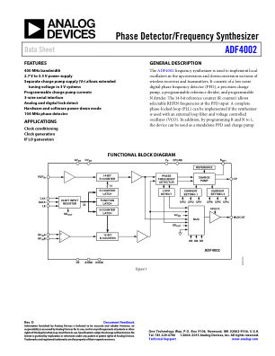 ADF4002 数据手册首页