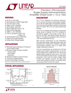 LT1101FA datasheet cover page