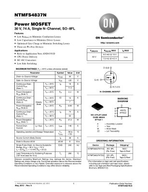 NTMFS4837N datasheet cover page