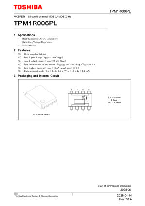 TPM1R006PL datasheet cover page