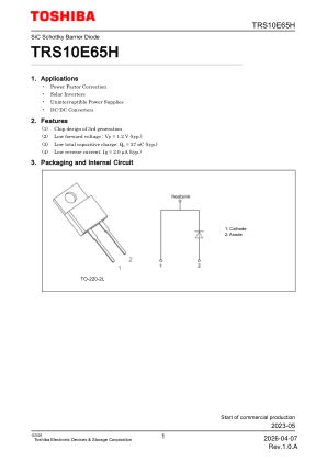 TRS10E65H datasheet cover page