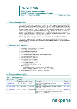 74LVC573AD datasheet cover page