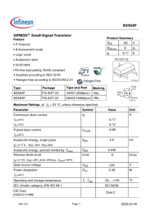 BSS84P datasheet cover page