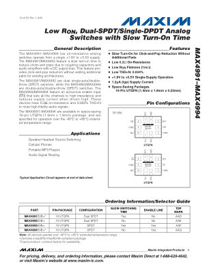 MAX4991-MAX4994 datasheet cover page