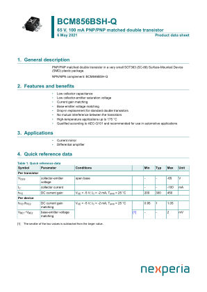 BCM856BSH-QX datasheet cover page