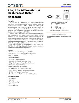 NB3L204K 数据手册首页