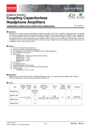BD88420GUL datasheet cover page