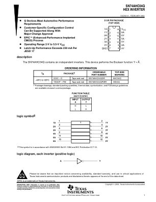 SN74AHC04Q 数据手册首页