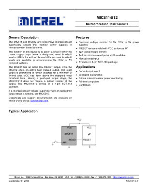 MIC811TUY-TR datasheet cover page
