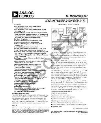 ADSP-2171 数据手册首页