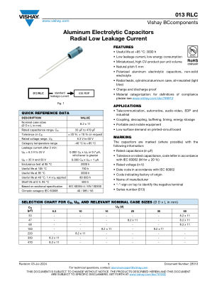 013RLC 数据手册首页