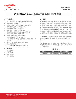 CA-IS3089WX 数据手册首页