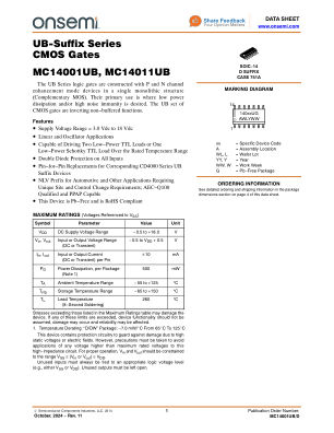 MC14001UB datasheet cover page