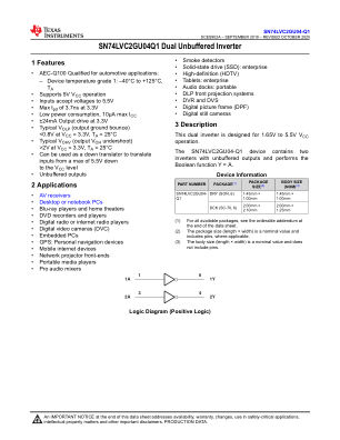 SN74LVC2GU04-Q1 数据手册首页