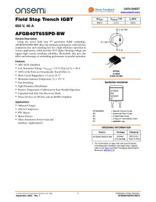 AFGB40T65SPD-BW 数据手册首页