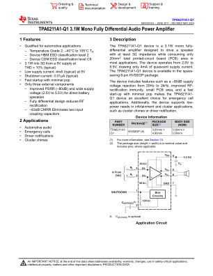 TPA6211A1-Q1 数据手册首页
